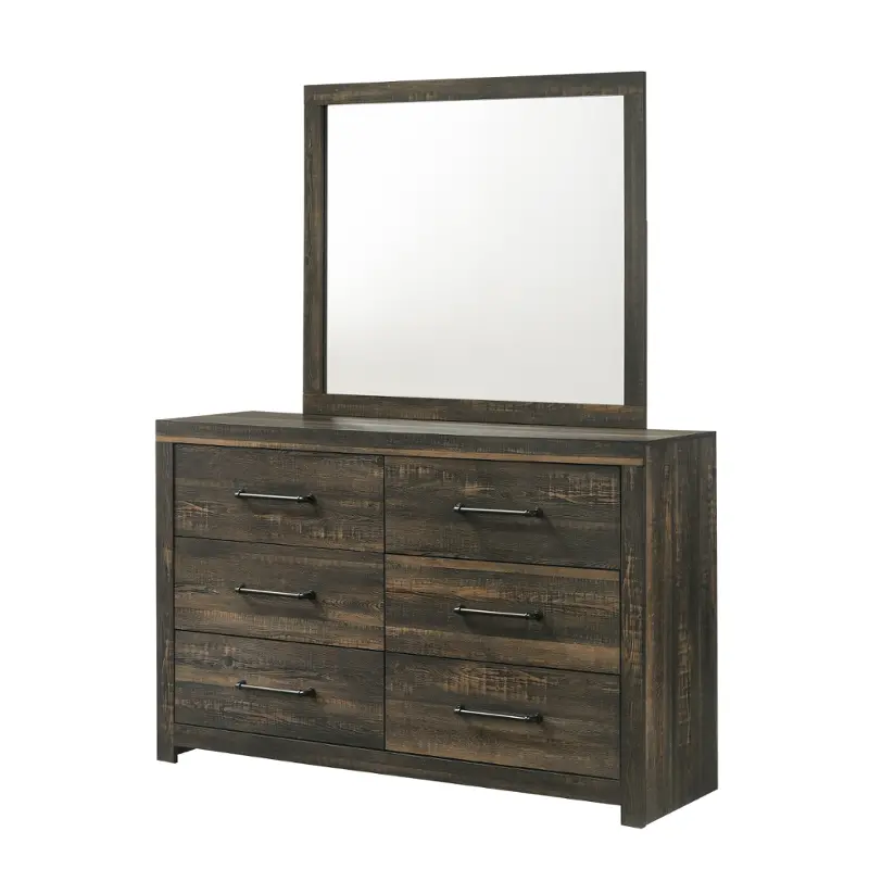 0399a-050 Lifestyle 0399a - Brown Butcher Block Bedroom Furniture Mirror